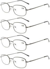 img 4 attached to 👓 Eyekepper 4 Pairs Metal Gunmetal Frame +1.50 Reading Glasses with Spring Hinges for Men and Women