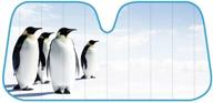 bdk chill penguins front windshield sunshade - block uv rays for a cool vehicle - 58 x 27 in logo