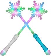 ❄️ sensory4u (2 pack) led light up frozen snowflake wand toy for kids - enhance princess costumes with magical illumination! logo