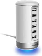 ⚡ seenda usb wall charger - 6-port multi usb phone charger with smart identification technology - white logo