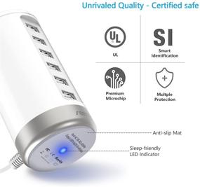 img 1 attached to ⚡ seenda USB Wall Charger - 6-Port Multi USB Phone Charger with Smart Identification Technology - White