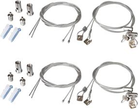 img 1 attached to 🐠 OTTFF 4 Set / 8 pcs Lights Suspension Kit Luminaire Installation Hardware Adjustable Fastener - 3.2ft Steel Cable can be Trimmed to Desired Length - Supports up to 6.6 Ib Per Strip for LED Panel Lights in Aquarium