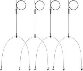 img 4 attached to 🐠 OTTFF 4 Set / 8 pcs Lights Suspension Kit Luminaire Installation Hardware Adjustable Fastener - 3.2ft Steel Cable can be Trimmed to Desired Length - Supports up to 6.6 Ib Per Strip for LED Panel Lights in Aquarium