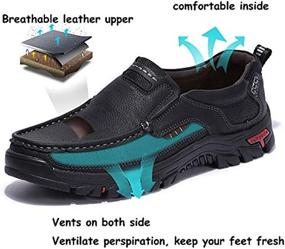 img 2 attached to Dacomfy Leather Stitching Comfortable Breathable Men's Shoes for Loafers & Slip-Ons