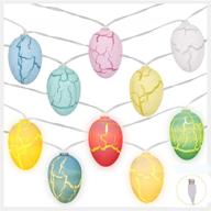 🐣 easter decoration - garma 13.12ft easter egg string lights, usb operated, pastel colors - ideal for home party, indoor/outdoor decorating, birthday, wedding (20 eggs) логотип