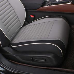 img 3 attached to Накладки на сиденья для автомобиля EKR Custom Fit Full Set для выбора Honda CRV 2012 2013 2014 - кожзам (черно-серый)