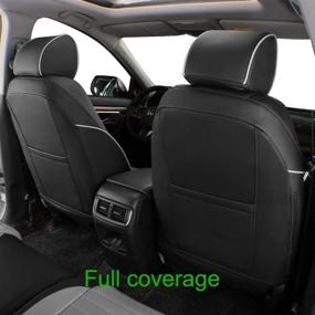 img 2 attached to Накладки на сиденья для автомобиля EKR Custom Fit Full Set для выбора Honda CRV 2012 2013 2014 - кожзам (черно-серый)