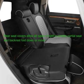 img 1 attached to Накладки на сиденья для автомобиля EKR Custom Fit Full Set для выбора Honda CRV 2012 2013 2014 - кожзам (черно-серый)