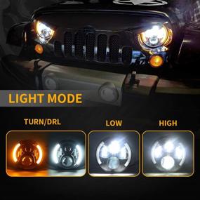 img 1 attached to 🚗 Фары Cree LED совместимы с Jeep Wrangler 97-2017 JK TJ LJ 7'' черные + противотуманные фары LED 4'' - одобрены DOT