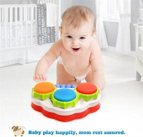 img 1 attached to 🎵 AVIASWIN Toddler Musical Toy: Drum and Piano Instrument for Baby Girl and Boy with Music, Lights, and Animal Sounds – Perfect Educational Gift for Travel – Ages 6-18 Months