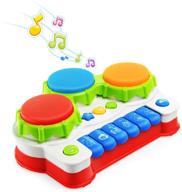 🎵 aviaswin музыкальная игрушка для малышей: барабан и фортепиано для мальчика и девочки с музыкой, огоньками и звуками животных - идеальный образовательный подарок для путешествий - от 6 до 18 месяцев. логотип