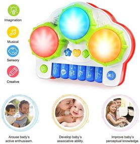 img 2 attached to 🎵 AVIASWIN Toddler Musical Toy: Drum and Piano Instrument for Baby Girl and Boy with Music, Lights, and Animal Sounds – Perfect Educational Gift for Travel – Ages 6-18 Months