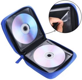 img 3 attached to 📀 Siveit CD Case - 32 диска CD DVD кошелек организатор хранения держатель VCD папка сумка альбом буклет (Синий) - Улучшенный SEO