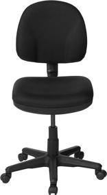 img 3 attached to 🪑 Black Office Star Task Chair without Arms - Thick Padded Seat and Back with Built-in Lumbar Support