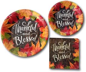 img 1 attached to Thanksgiving Thankful Blessed Plates Napkins