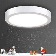 💡 superior surface mount led ceiling light - 18w round flat ceiling lighting, 6000k cool white for kitchen, closet, garage, hallway | 1440lm | not-dimmable | energy efficient (120w halogen bulb equivalent) logo