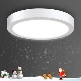 img 4 attached to 💡 Superior Surface Mount LED Ceiling Light - 18W Round Flat Ceiling Lighting, 6000K Cool White for Kitchen, Closet, Garage, Hallway | 1440lm | Not-Dimmable | Energy Efficient (120W Halogen Bulb Equivalent)