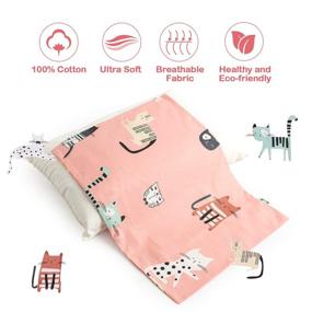 img 3 attached to Silvio Toddler Pillowcases - Extra Soft 100% Cotton 14x19 for 13x18, 12x16 Kids Pillows - 2 Pack with Cute Pink Cat Design