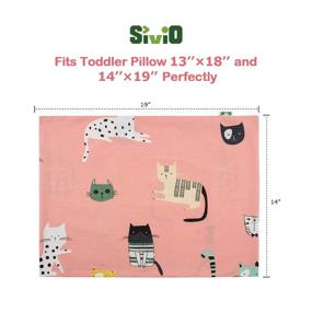 img 2 attached to Silvio Toddler Pillowcases - Extra Soft 100% Cotton 14x19 for 13x18, 12x16 Kids Pillows - 2 Pack with Cute Pink Cat Design