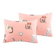 silvio toddler pillowcases - extra soft 100% cotton 14x19 for 13x18, 12x16 kids pillows - 2 pack with cute pink cat design logo