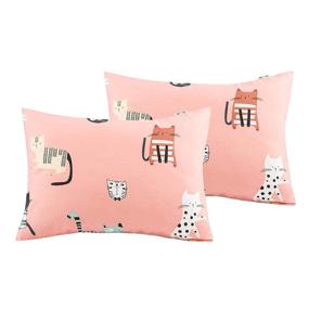 img 4 attached to Silvio Toddler Pillowcases - Extra Soft 100% Cotton 14x19 for 13x18, 12x16 Kids Pillows - 2 Pack with Cute Pink Cat Design