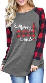 img 4 attached to Women's Merry Christmas Long Sleeve Raglan Baseball Tee Shirts - Letter Print Tops