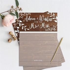 img 1 attached to Rustic Wedding Advice Cards - Well Wishes for Bride & Groom - Guest Book Alternative - Bridal Shower Games and Decorations - Pack of 50