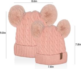 img 2 attached to 👩 Adorable Mom and Baby Knit Hat Set for Winter - Keep Your Kids Warm in Style!