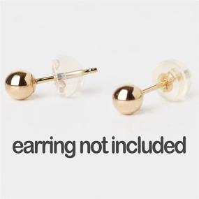 img 3 attached to 👂 Premium 14k Yellow Gold Earring Backs: 3 Pairs Soft Clear Silicone Rubber for Studs | Easy to Use Safety Secure Design | Perfect for Drooping Earrings