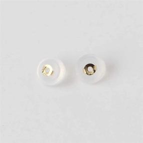 img 2 attached to 👂 Premium 14k Yellow Gold Earring Backs: 3 Pairs Soft Clear Silicone Rubber for Studs | Easy to Use Safety Secure Design | Perfect for Drooping Earrings