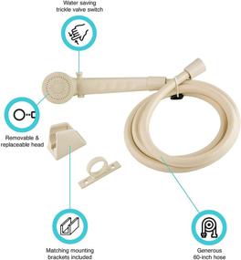 img 3 attached to Dura Faucet (DF-SA130-BQ RV Shower Head And Hose Kit (Bisque Parchment)