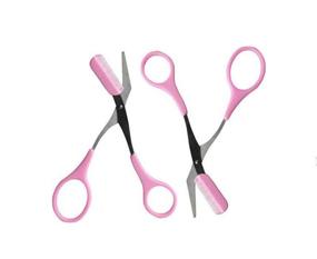 img 1 attached to ✂️ 2-Pack Eyebrow Trimmer Scissors Set with Comb for Efficient Hair Removal, Grooming, and Shaping - Ideal for Men and Women