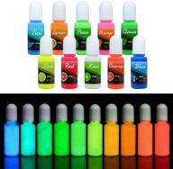 glow in the dark uv resin color pigment - luminous transparent epoxy dye for uv resin art coloring & diy jewelry making - self glowing uv resin colorant for paint & crafts - 10ml each logo