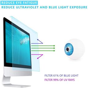 img 2 attached to 👀 Protect Your Eyes with the Blue Light Screen Protector for 20-22 inch Widescreen Monitors: Anti Glare, Blue Light Blocker, and Filter Included!
