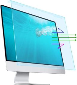 img 4 attached to 👀 Protect Your Eyes with the Blue Light Screen Protector for 20-22 inch Widescreen Monitors: Anti Glare, Blue Light Blocker, and Filter Included!