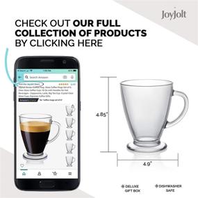 img 3 attached to ☕️ JoyJolt Declan Coffee Mug Set: 16 Oz Clear Glass Mugs with Handles for Hot Beverages - Perfect for Cappuccino, Latte, and Tea. Crystal Clear Cups: Ideal Espresso Coffee Gifts!