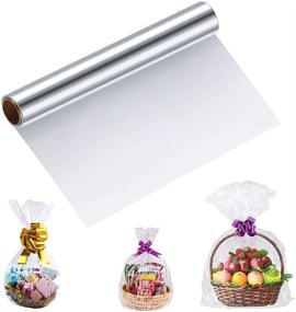 img 4 attached to 🎁 Clear Cellophane Wrap Roll (31.5 in x 100 ft) - Perfect for Gift Baskets, Wrapping Paper and More!