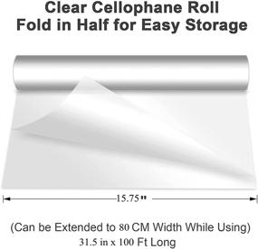 img 3 attached to 🎁 Clear Cellophane Wrap Roll (31.5 in x 100 ft) - Perfect for Gift Baskets, Wrapping Paper and More!