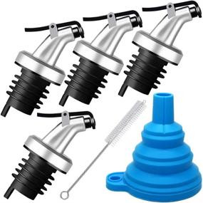 img 4 attached to 🍶 Set of 4 Leak-Proof Pour Spouts for Olive Oil, Wine, Vinegar, and Soy Sauce - Large Plug Design