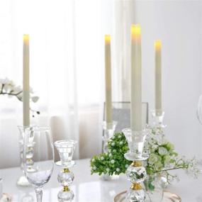 img 3 attached to 🕯️ Real Wax LED Flameless Taper Candle Set with Timer Function - Pack of 3 (Ivory), Dripless Battery Operated Candle for Home and Party Decoration