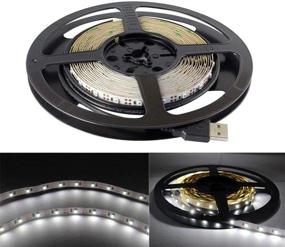 img 4 attached to 5M USB LED Strip Light, 300 SMD 3528, White, Non-Waterproof, Cool White 6000-6500K - Ideal for TV, PC, Computer Case Back Lighting and Under Counter Light - Pack of 5 Meters