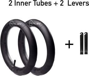 img 3 attached to 🚲 CalPalmy 12-inch Kids Bike Replacement Inner Tubes (2 Pack) - 32mm Schrader Valve, Compatible with Schwinn Roadster Tricycle and Steerable Kids Bike