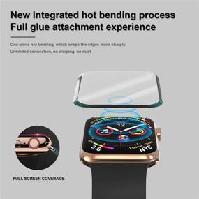 img 1 attached to [2 упаковки] Защитное стекло для экрана 44 мм для Apple Watch Series 6/SE/5/4 - EWUONU 3D полное покрытие, водонепроницаемая пленка без пузырей HD Clear