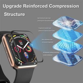 img 3 attached to [2 упаковки] Защитное стекло для экрана 44 мм для Apple Watch Series 6/SE/5/4 - EWUONU 3D полное покрытие, водонепроницаемая пленка без пузырей HD Clear