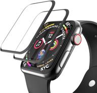 [2 упаковки] защитное стекло для экрана 44 мм для apple watch series 6/se/5/4 - ewuonu 3d полное покрытие, водонепроницаемая пленка без пузырей hd clear логотип