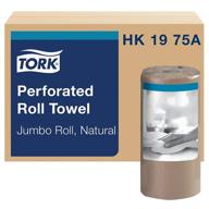 tork hk1975a jumbo roll perforated paper towel, natural universal 2-ply - case of 12 rolls, 210 per roll, 2,520 towels logo