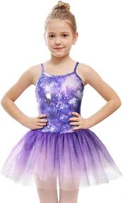 img 1 attached to Purple Leotards Mermaid Skirted Gymnastics