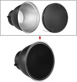 img 2 attached to 🔦 Andoer 7-inch Standard Reflector Diffuser Lamp Shade Dish with 60-degree Honeycomb Grid for Bowens Mount Studio Strobe Flash Light Speedlite (Excludes Soft Cloth)