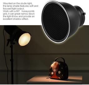 img 3 attached to 🔦 Andoer 7-inch Standard Reflector Diffuser Lamp Shade Dish with 60-degree Honeycomb Grid for Bowens Mount Studio Strobe Flash Light Speedlite (Excludes Soft Cloth)