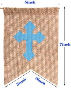 img 3 attached to Blue God Bless Baptism Banner – WATINC, Communion Party Banner, Christening Decoration Kit for Wedding, Baby Shower Party, First Communion